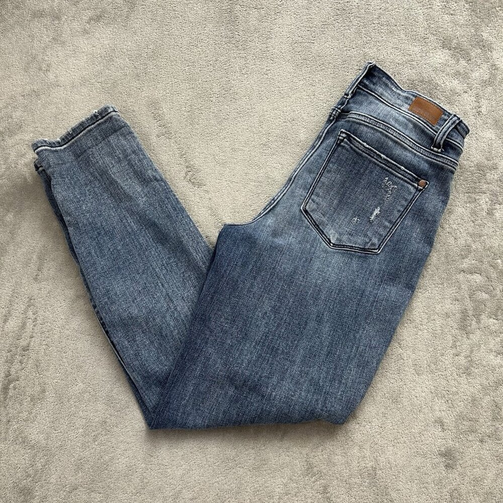 Judy Blue Jeans Womens 3 / 26 Boyfriend Fit Medium Wash Stretch Denim Distressed
